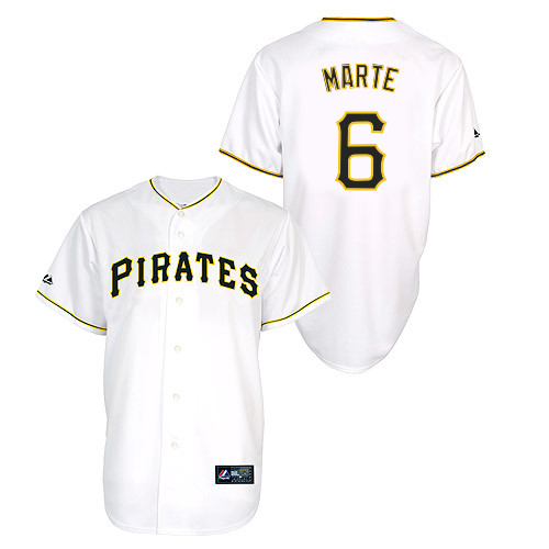 Starling Marte #6 Youth Baseball Jersey-Pittsburgh Pirates Authentic Home White Cool Base MLB Jersey